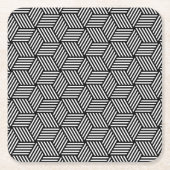 幾何学的なパターン芸術のデザイン スクエアペーパーコースター (正面)