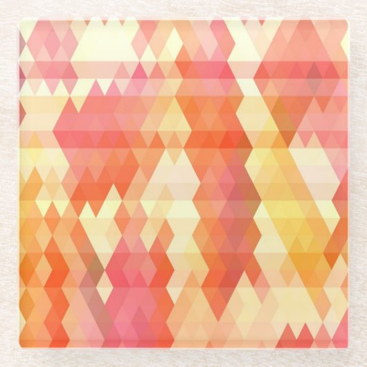 幾何学的なパターン1 ガラスコースター (正面)