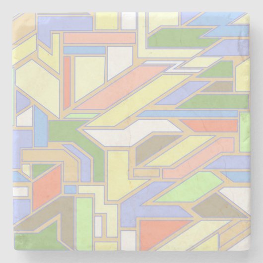 幾何学的なパターン3 ストーンコースター (正面)