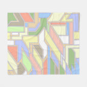 幾何学的なパターン3 フリースブランケット (正面(横))