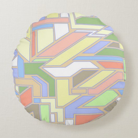 幾何学的なパターン3 ラウンドクッション (正面)
