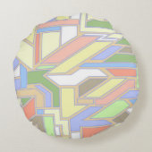 幾何学的なパターン3 ラウンドクッション (裏面)