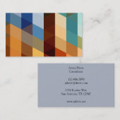 幾何学的なパターン|の青およびオレンジ三角形 名刺 (正面/裏面)