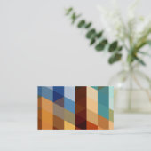 幾何学的なパターン|の青およびオレンジ三角形 名刺 (スタンド正面)