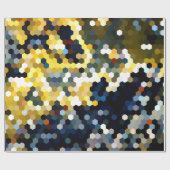 幾何学的なパターン|の黄色および青の六角形 ラッピングペーパー (フラット)