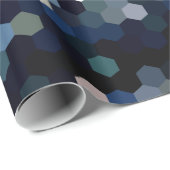 幾何学的なパターン|の黄色および青の六角形 ラッピングペーパー (ロールコーナー)