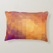 幾何学的なパターン|オレンジの正方形および三角形 アクセントクッション (裏面)