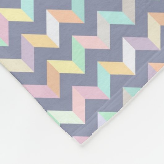 幾何学的なパターン フリースブランケット (角)