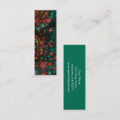 幾何学的なパターン|レトロ|のティール（緑がかった色）の緑 スキニー名刺 (正面/裏面)