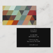 幾何学的なパターン|多彩な三角形 名刺 (正面/裏面)