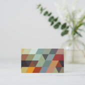 幾何学的なパターン|多彩な三角形 名刺 (スタンド正面)