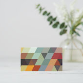 幾何学的なパターン|多彩な三角形 名刺 (スタンド正面)