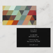 幾何学的なパターン|多彩な三角形 名刺 (正面/裏面)