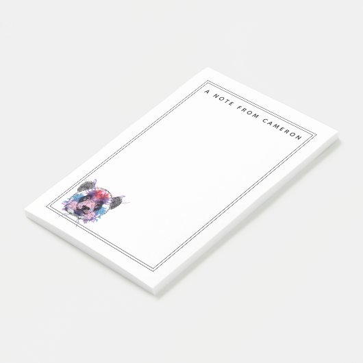 幾何学的なパンダくまは|あなたの名前を加えます ポストイット (アングル)