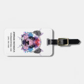 幾何学的なパンダくまは|あなたの名前を加えます ラゲッジタグ (正面横)