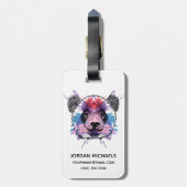 幾何学的なパンダくまは|あなたの名前を加えます ラゲッジタグ (裏面縦)