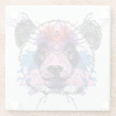 幾何学的なパンダくま ガラスコースター (裏面)