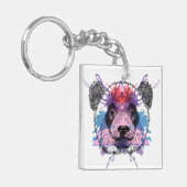 幾何学的なパンダくま キーホルダー (正面左)