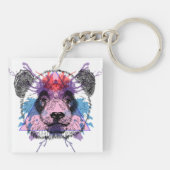 幾何学的なパンダくま キーホルダー (裏面)