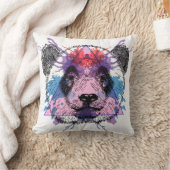 幾何学的なパンダくま クッション (ブランケット)