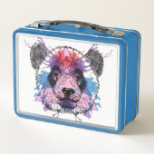 幾何学的なパンダくま メタルランチボックス (裏面)