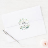 幾何学的なパーソナライズされた緑あり結婚と ラウンドシール (封筒)