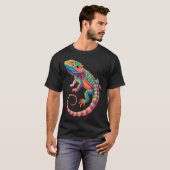 幾何学的なヒゲトカゲのアート ビジョナリーな精神 Tシャツ (正面フル)