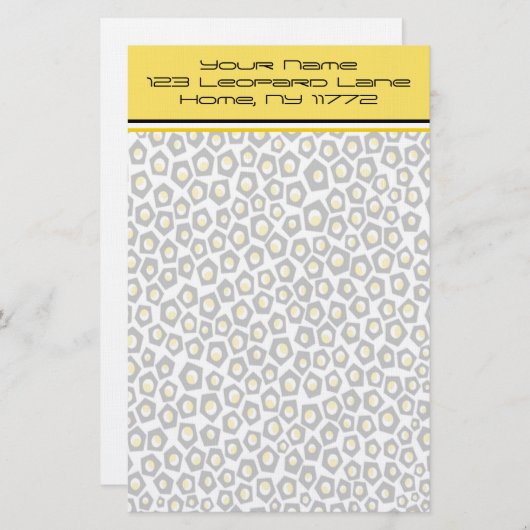 幾何学的なヒョウの個人的な文房具 便箋 (正面/裏面)