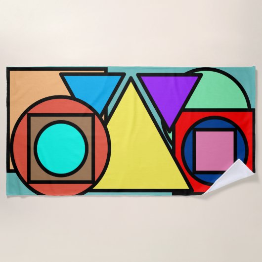 幾何学的なビーチタオル ビーチタオル (正面)