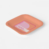 幾何学的なピンクとオレンジ ペーパープレート (傾斜あり)