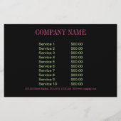 幾何学的なピンクとブラックのチェッカーパターン チラシ (裏面)