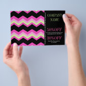 幾何学的なピンクとブラックのチェッカーパターン チラシ (ハンドル)