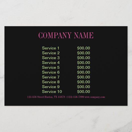 幾何学的なピンクとブラックのチェッカーパターン ファッション チラシ (裏面)