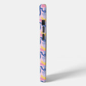 幾何学的なピンクとブルーのフローラ Case-Mate iPhoneケース (裏面 / 左)