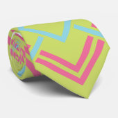 幾何学的なピンクとライムヴィンテージウェディングタイ ネクタイ (ロール)