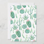 幾何学的なピンクのサボテンタコについて愛の花嫁シャワー 招待状 (裏面)