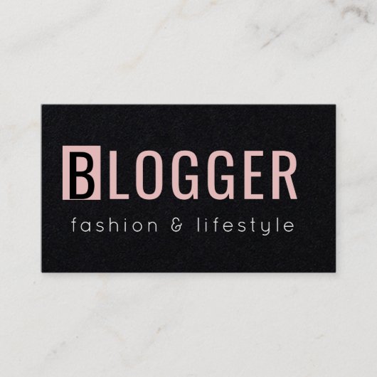 幾何学的なピンクのバラの最小主義のフリーのブロガー 名刺 (正面)