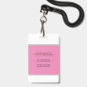 幾何学的なピンクの三角形 登録看護師 RN バッジ (裏面（ネックストラップ付）)