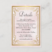 幾何学的なピンクの大理石の結婚式の詳細 エンクロージャーカード (正面)