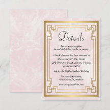 幾何学的なピンクの大理石の結婚式の詳細