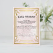 幾何学的なピンクの大理石 安全対策 エンクロージャーカード (スタンド正面)