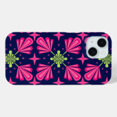 幾何学的なピンクの花の花弁の抽象的なパターン Case-Mate iPhoneケース (裏面 (横))