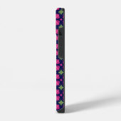 幾何学的なピンクの花の花弁の抽象的なパターン iPhoneケース (左側面)
