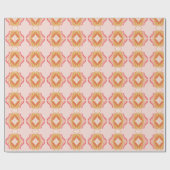 幾何学的なピンク色の花 ラッピングペーパー (フラット)