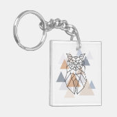 幾何学的なフクロウのデザイン キーホルダー (正面左)