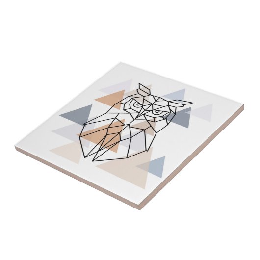 幾何学的なフクロウのデザイン タイル (側面)