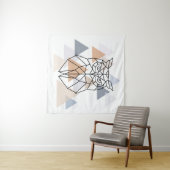 幾何学的なフクロウのデザイン タペストリー (インサイチュ(横))