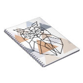 幾何学的なフクロウのデザイン ノートブック (右側)