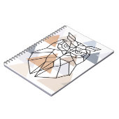 幾何学的なフクロウのデザイン ノートブック (左側)