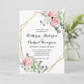 幾何学的なフラッシュ フラワーの結婚式の招待状 招待状 (スタンド正面)